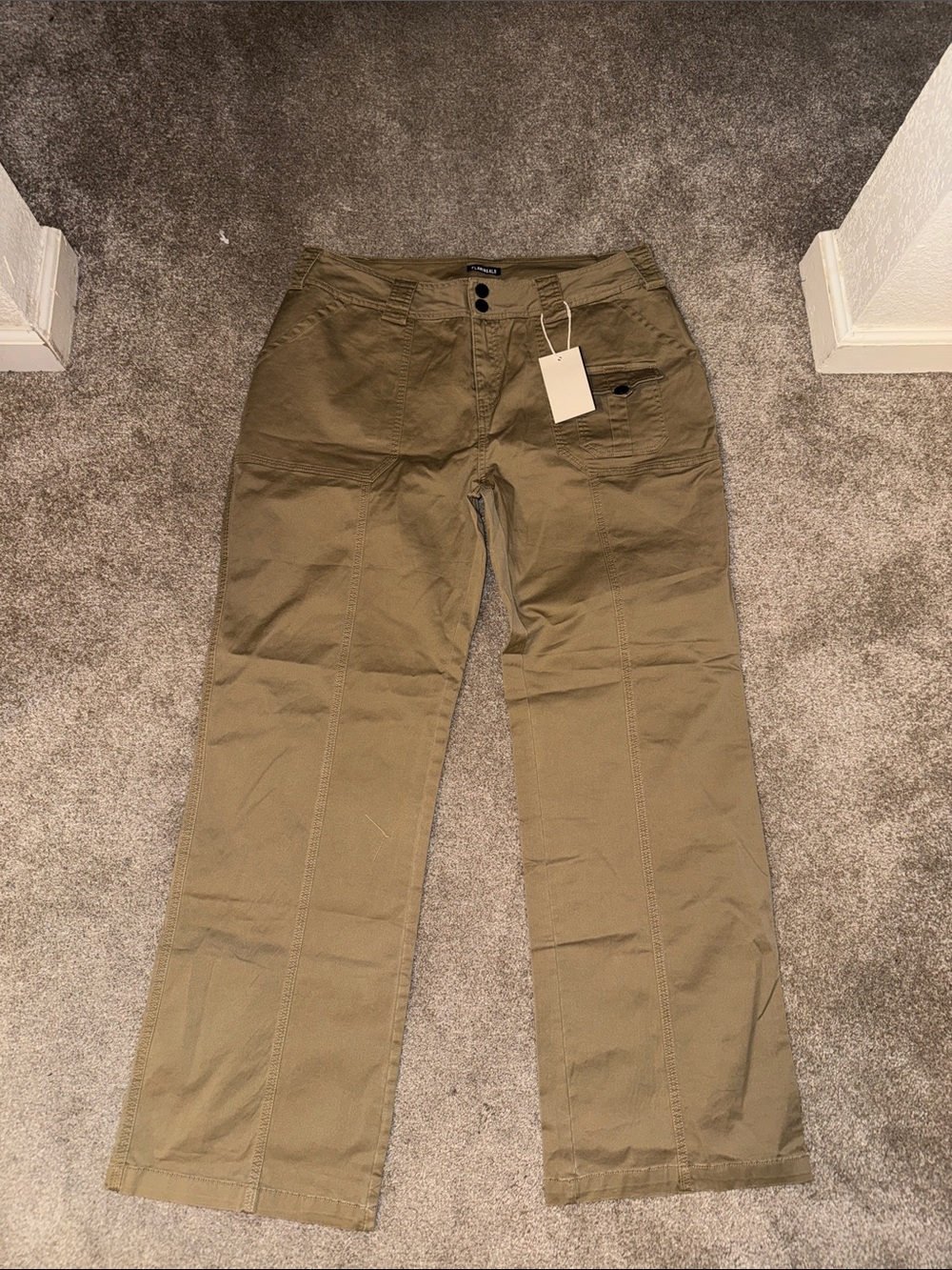 Olive Green Cargo Pants with Utility Pocket